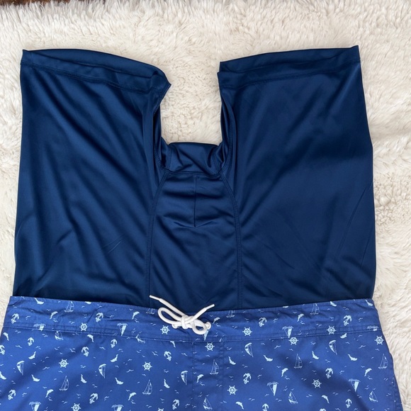 ST JOHN’S BAY ,Size 2XL,Blue Patterned Men's Swim Shorts - Picture 13 of 17